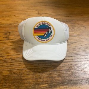 White AVN trucker hat